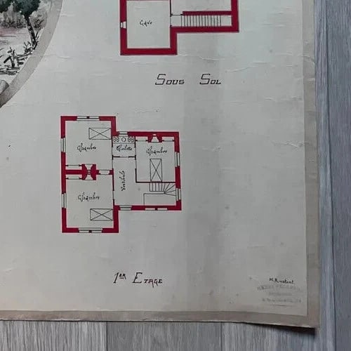 Antique Original Architecture Drawing Building, Architecture Plans Architectural - 3