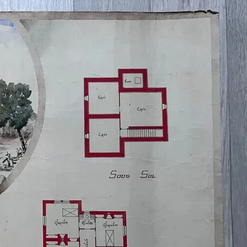 Antique Original Architecture Drawing Building, Architecture Plans Architectural - 4