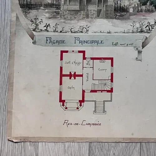 Antique Original Architecture Drawing Building, Architecture Plans Architectural - 5