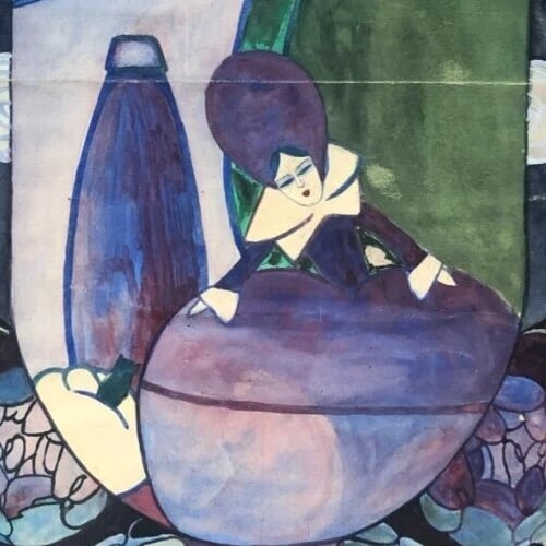 Perfume Art Deco Advertising - Drawing Original Antique Artwork - 3