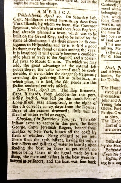 1767 London Chronicle West Indies - 3