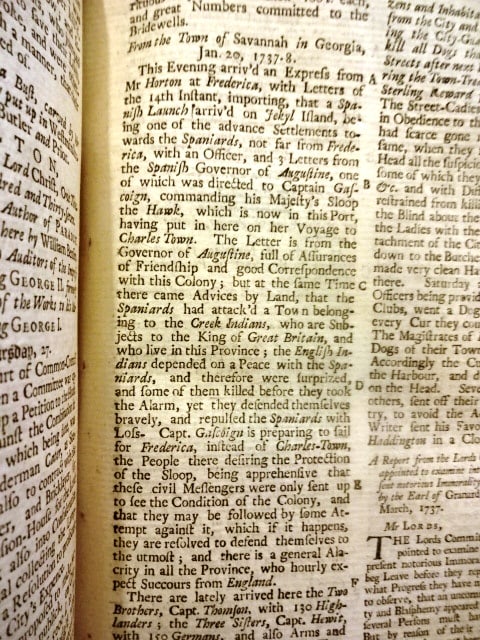 1738 Gentlemans Magazine Colonial Georgia - 3