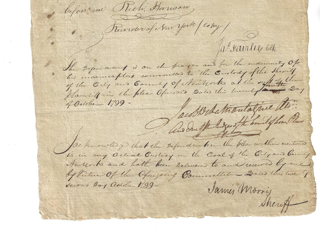 1799 New York Supreme Court Bail Manuscript - 2