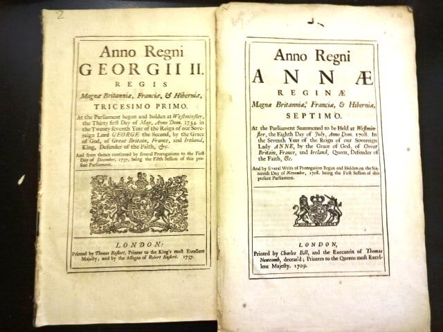 1698-1757 Three English Acts of Three Monarchs - 2