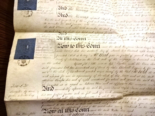 1836 Large English Vellum Manuscript Brownswood - 3