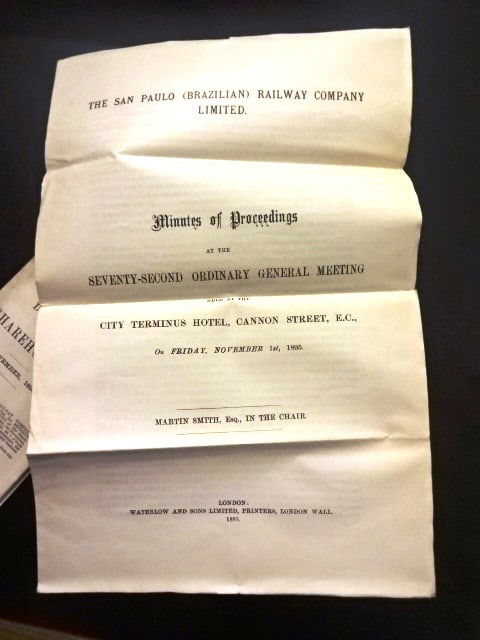 1895 San Paulo Railway Company Report to Shareholders - 2