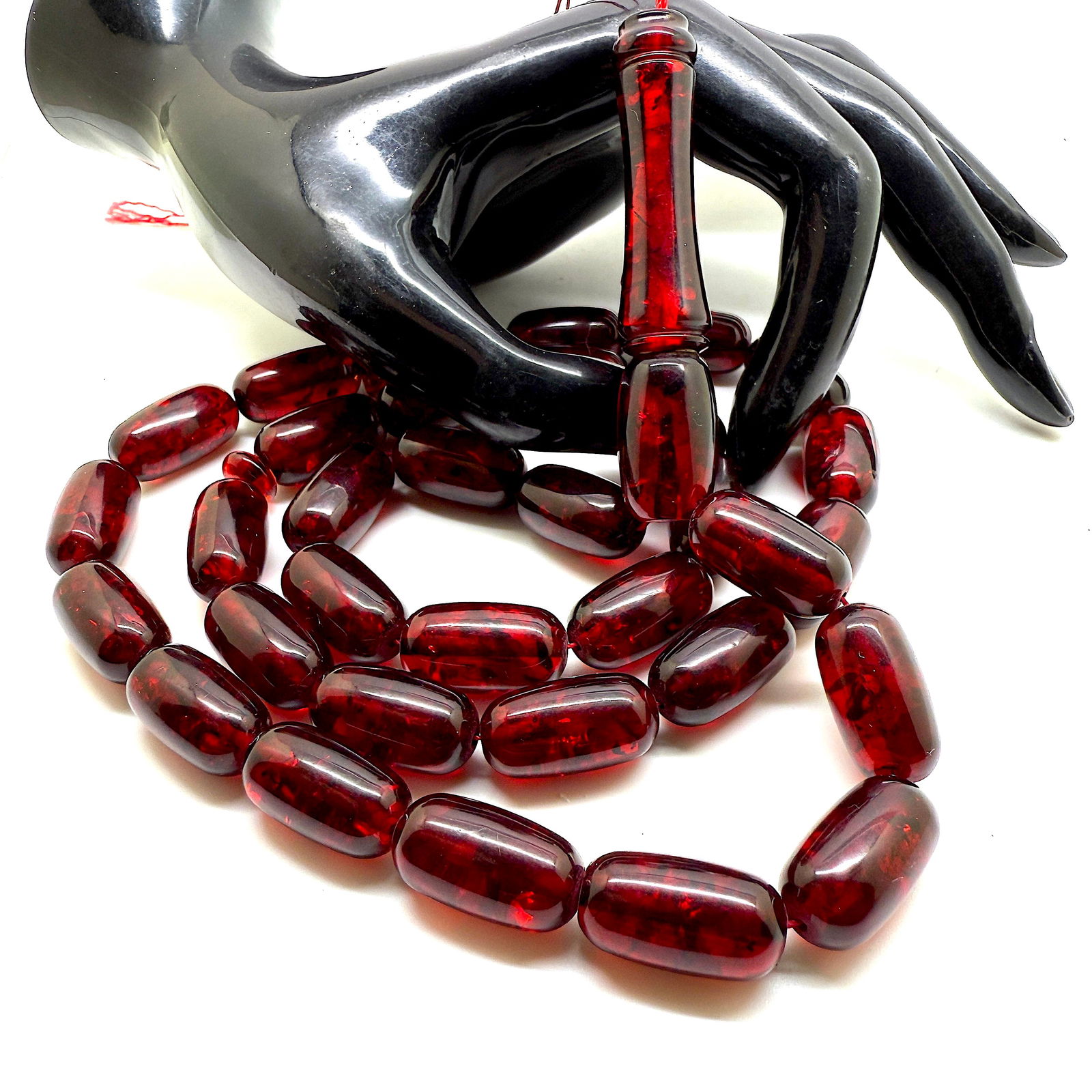 Extraordinary Amber Tesbih made from Capsule shaped Amber beads - 3