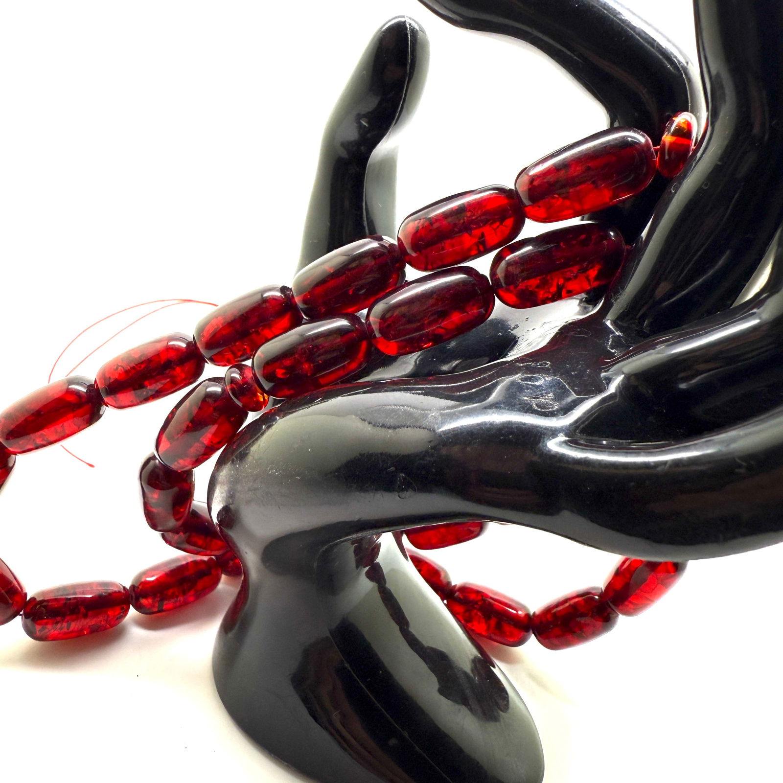 Extraordinary Amber Tesbih made from Capsule shaped Amber beads - 4