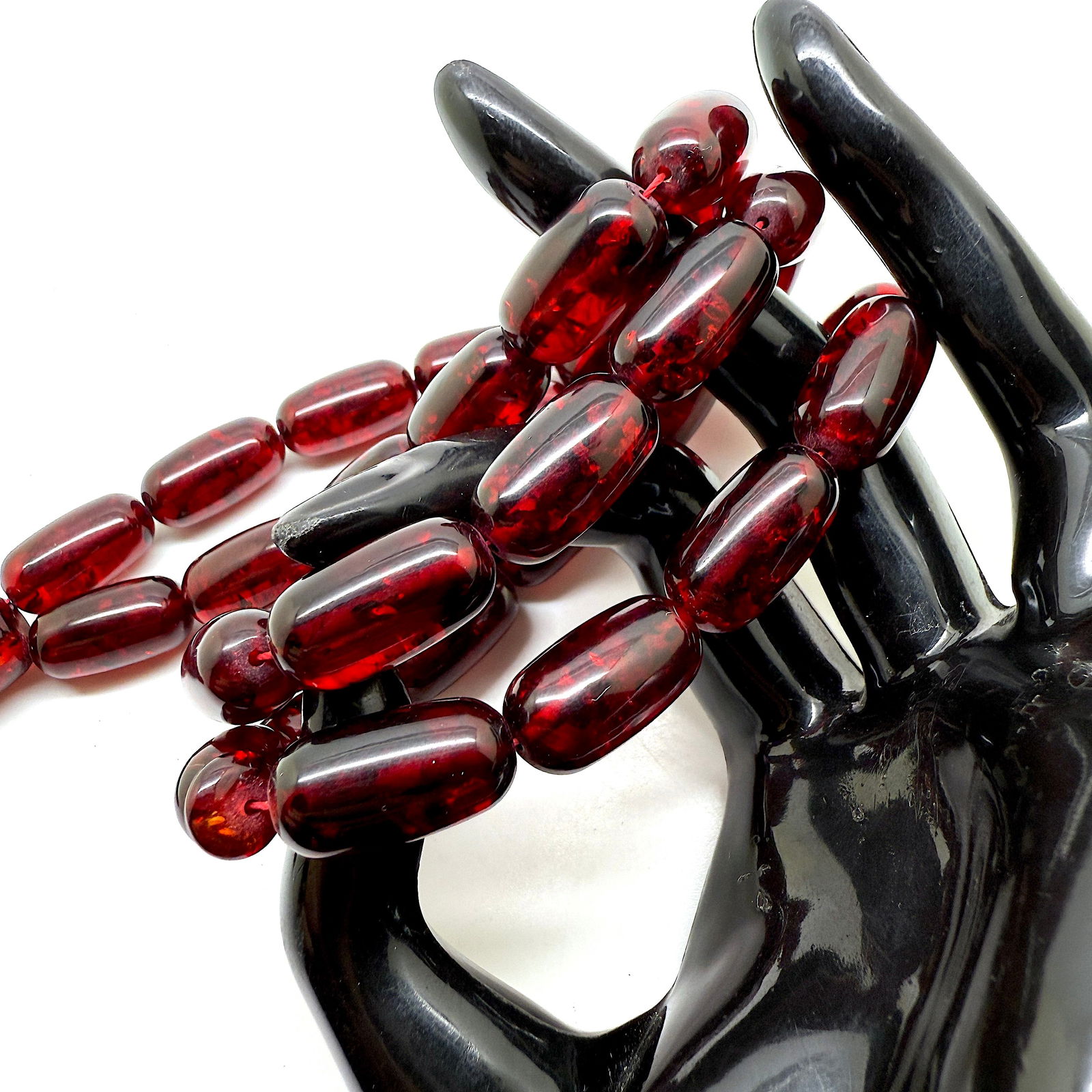 Extraordinary Amber Tesbih made from Capsule shaped Amber beads - 6