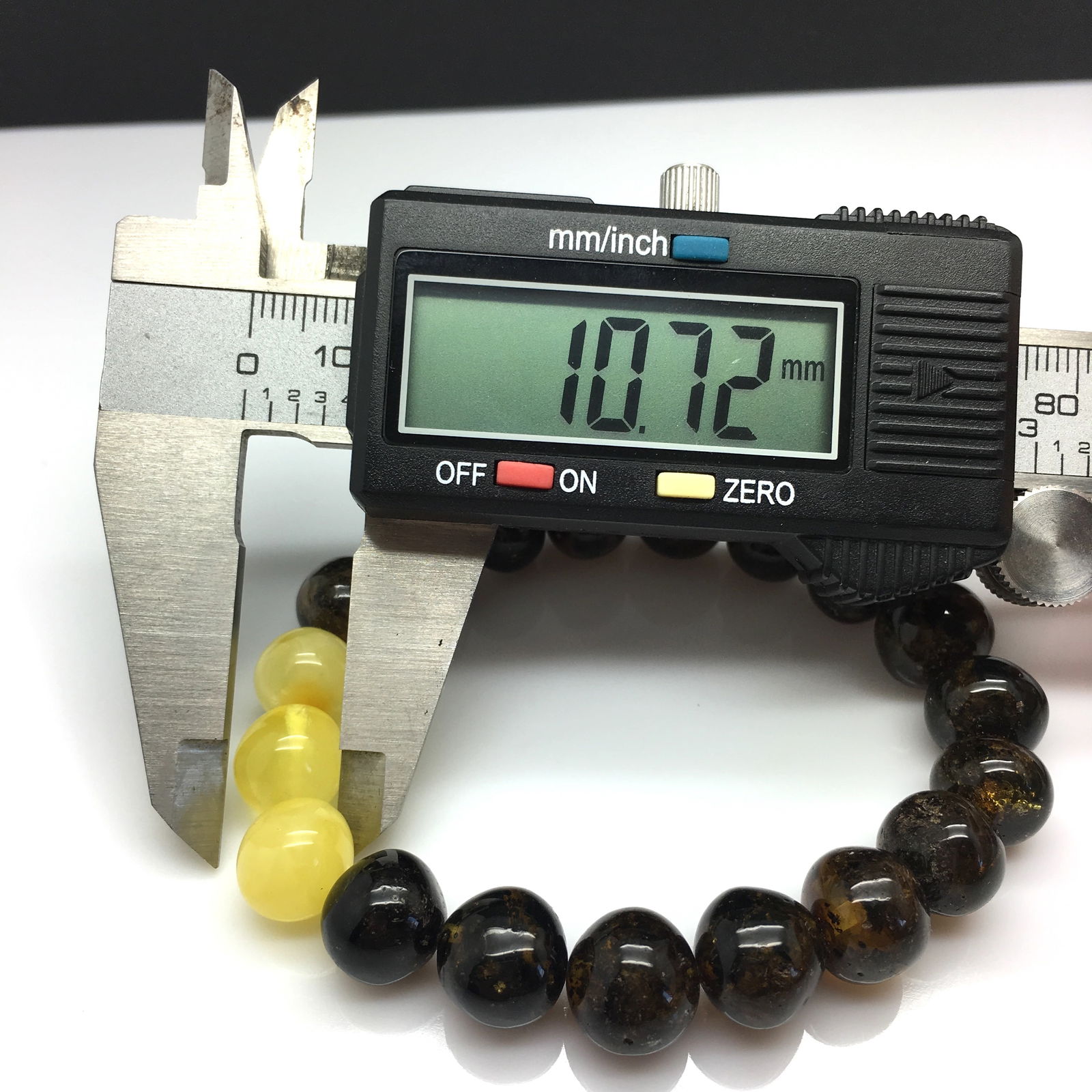 Antique Amber Bracelet made from Hand Carved Amber beads - 3