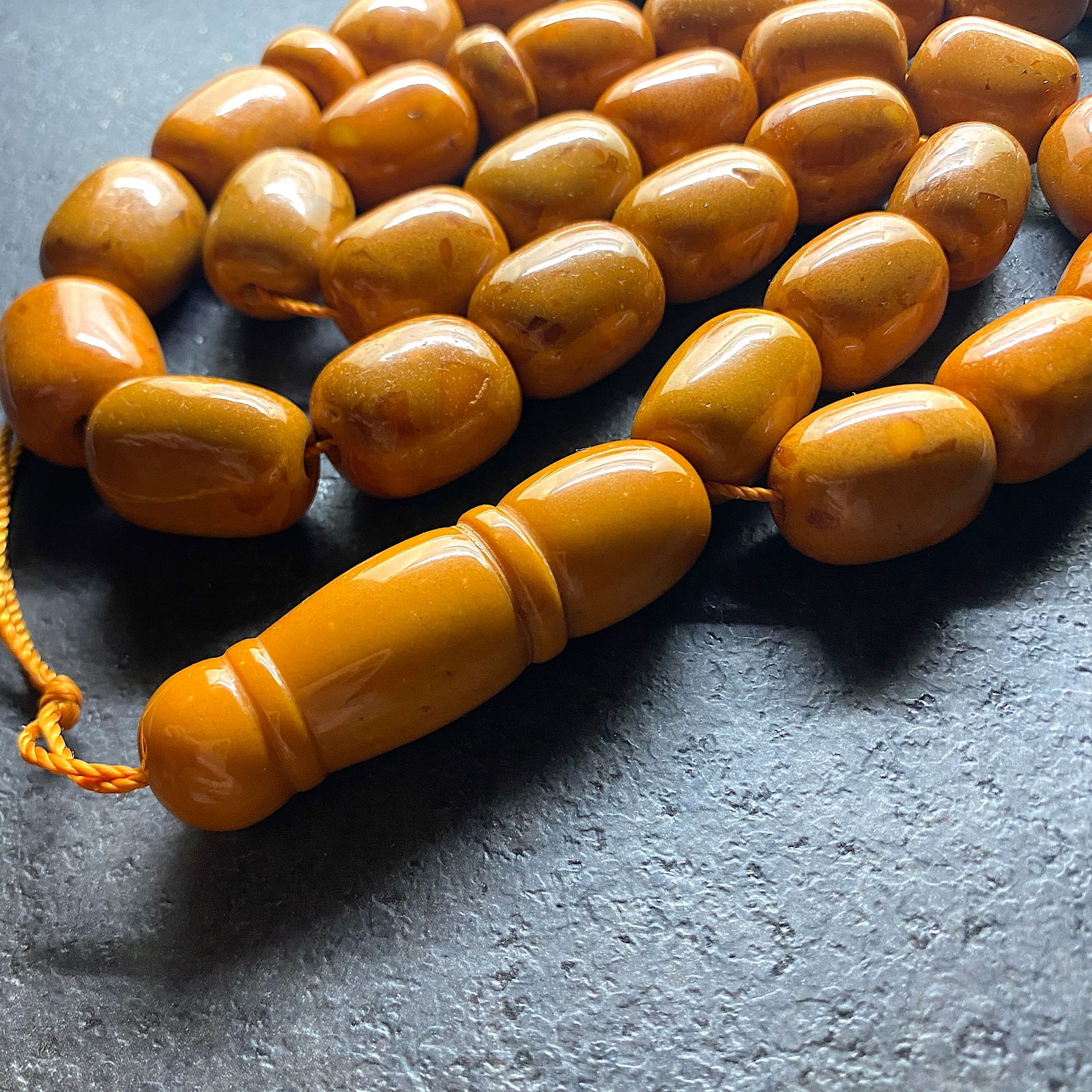 Phenomenal Amber Tesbih made from Barrel shaped Amber beads - 3