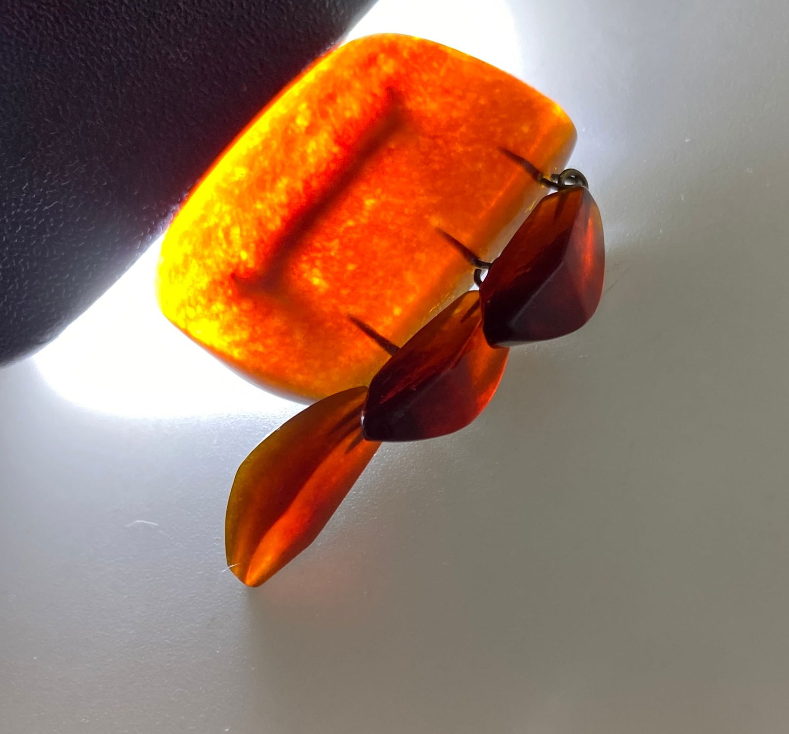 Antique Amber Brooch - 5