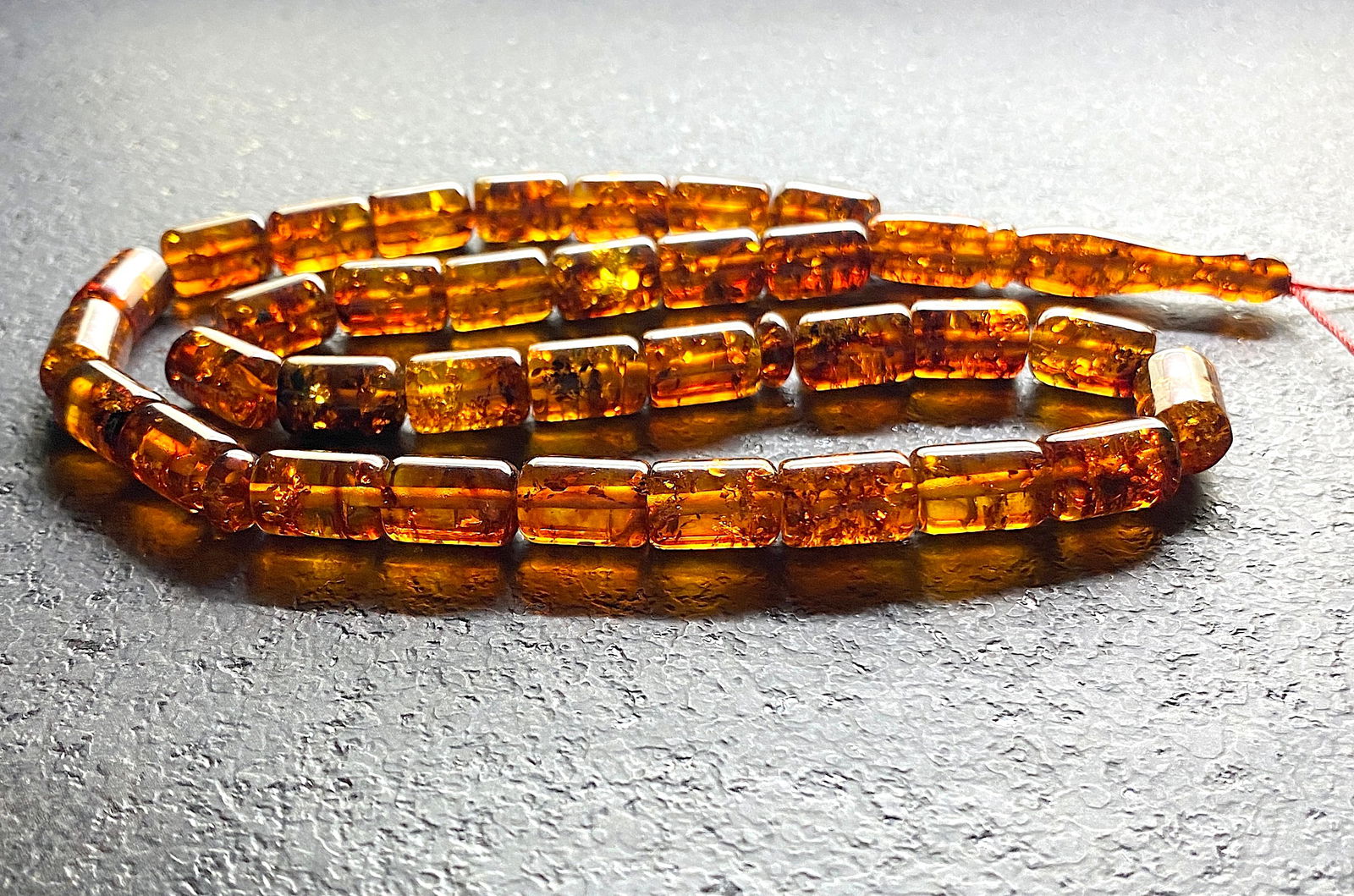 Outstanding Unique Antique Amber Tesbih made from Barrel shaped Amber beads - 3