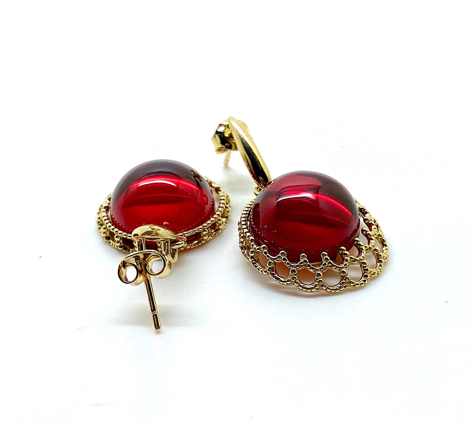 Gold plated Amber Earrings - 3