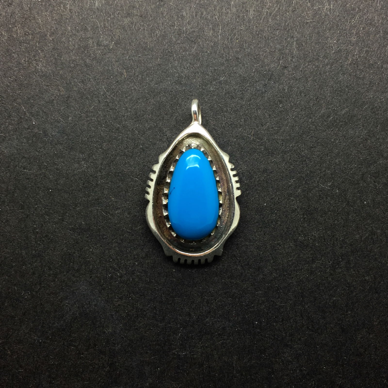 Silver and turquoise pendant - 2