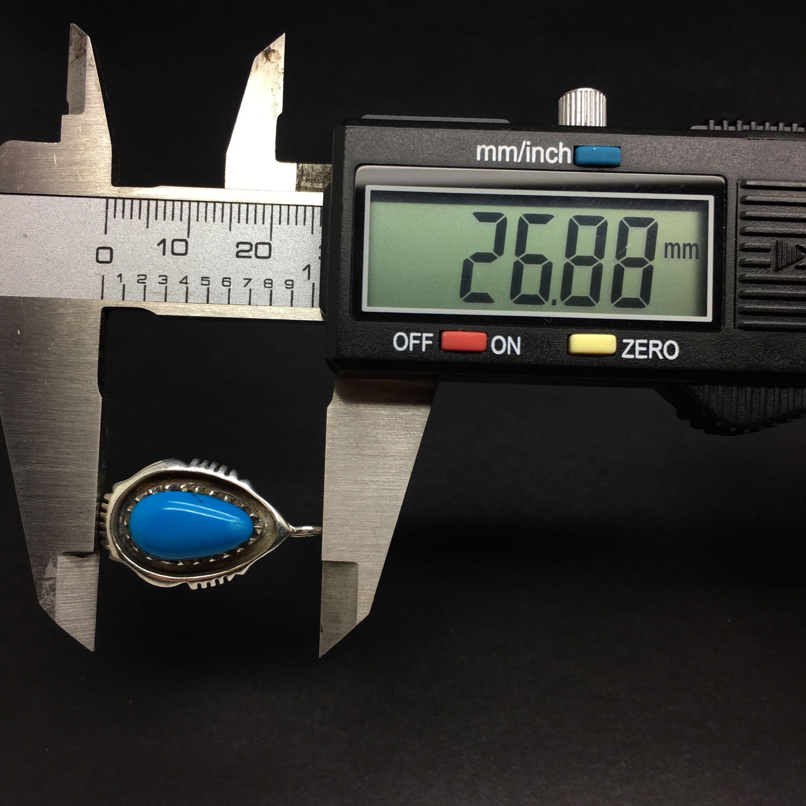 Silver and turquoise pendant - 7