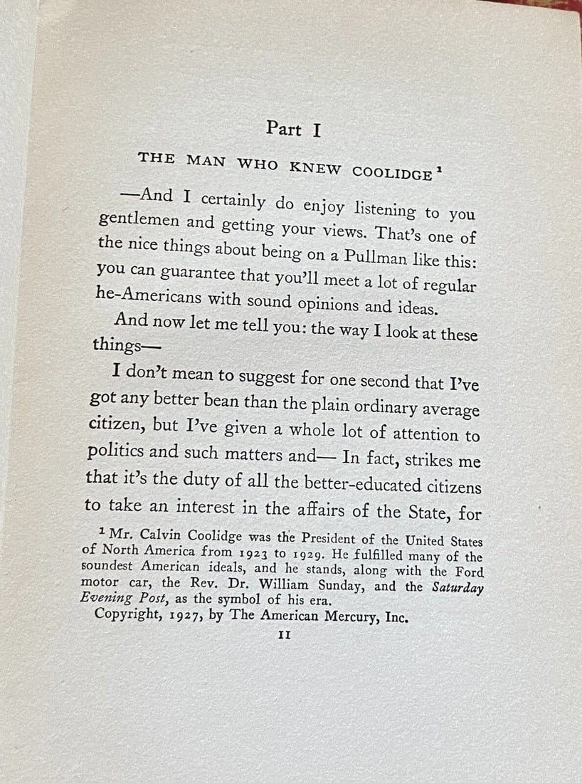 Sinclair LEWIS THE MAN WHO KNEW COOLIDGE 1928 First Edition/Print HC - 11