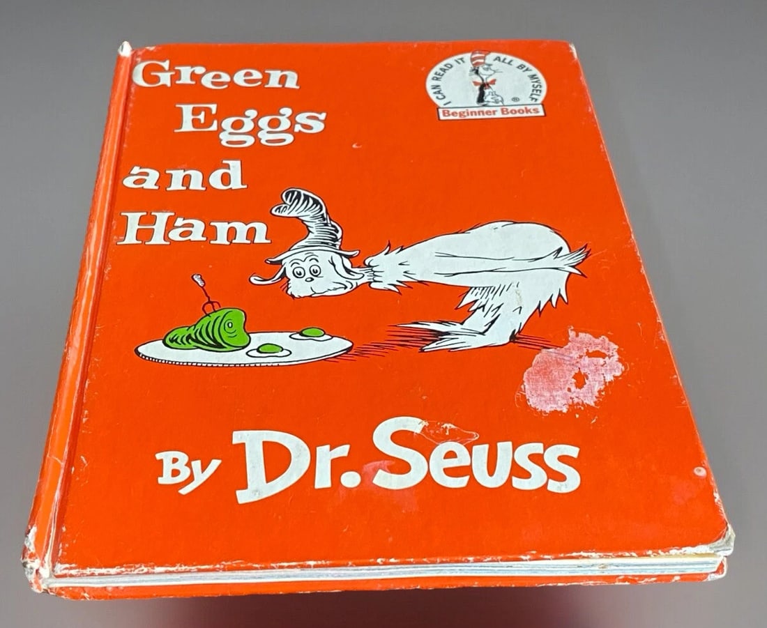 Dr. Seuss Green Eggs and Ham 1960 First Edition HC No DJ Good Condition RARE - 11