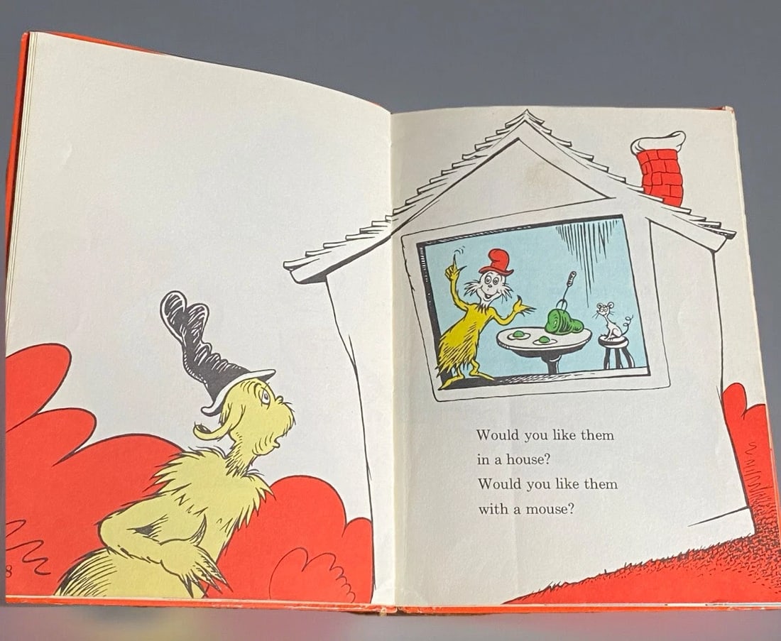 Dr. Seuss Green Eggs and Ham 1960 First Edition HC No DJ Good Condition RARE - 14