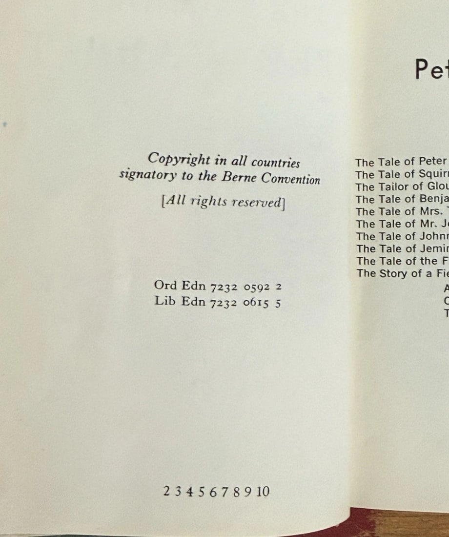 VINTAGE The Tale Of Peter Rabbit By Beatrix Potter HC 1st Printing No Date Good - 6