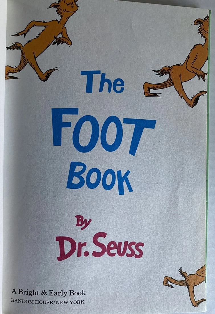 The Foot Book 1968 Dr. Seuss Grolier Book Club Edition Print U 123 Very Good - 9