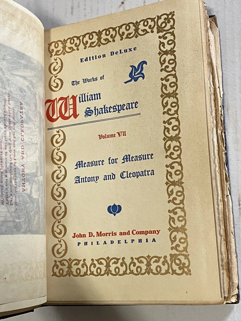Shakespeare’s Works Elgin Ed. Deluxe Vol. VII Anthony&Cleopatra #360 Morris 1901 - 10