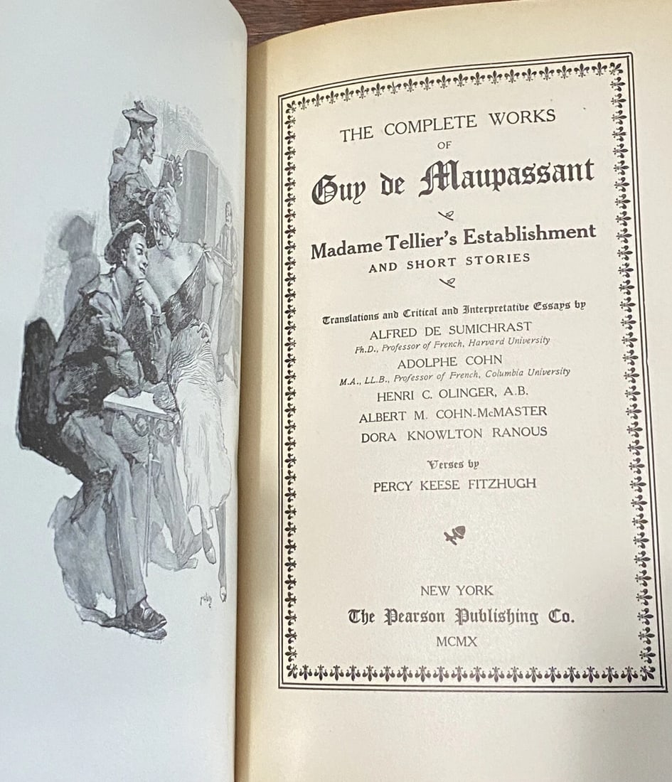 Guy De Maupassant Strong as Death, Mme.Tellier Ltd. Ed #173 Vol. II 1910 Pearson - 4