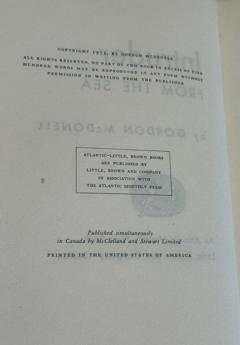 Intruder From The Sea Gordon McDonnell HC/DJ Little, Brown 1953 Very Good - 3