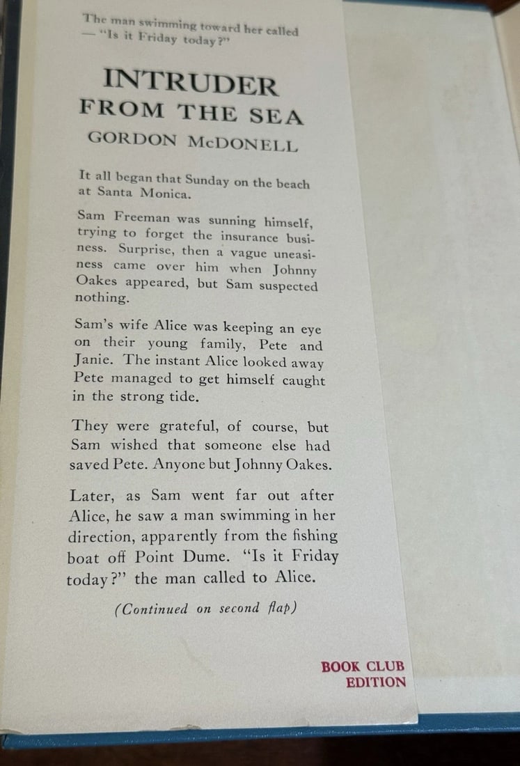 Intruder From The Sea Gordon McDonnell HC/DJ Little, Brown 1953 Very Good - 5