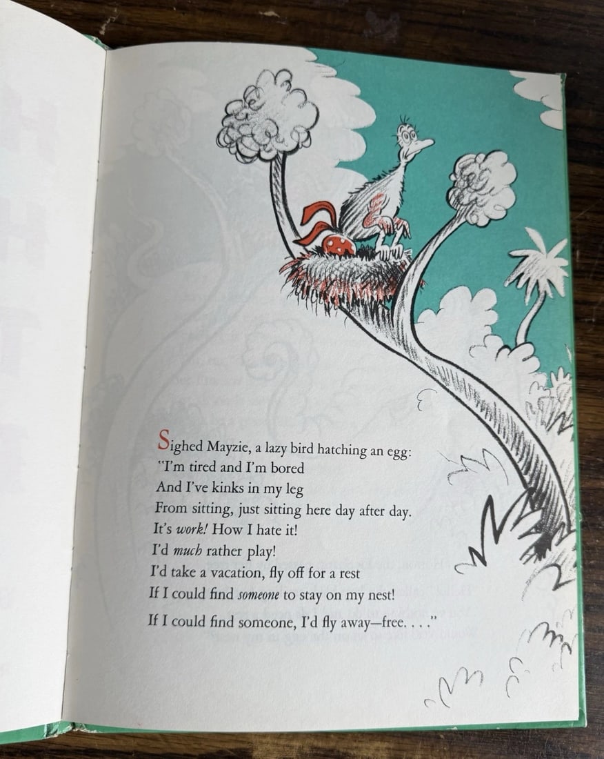 Dr. Seuss Horton Hatches the Egg 1968 HC Random House 1940 Reprint Ed. Good Cond - 7