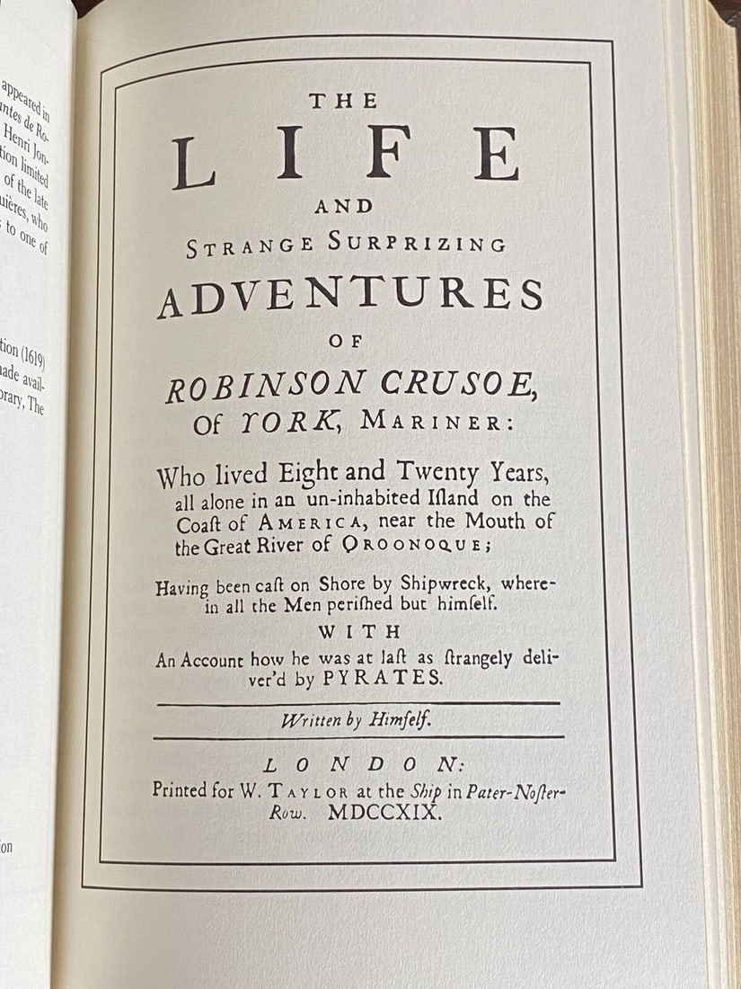 Franklin Library ROBINSON CRUSOE- Daniel Defoe-1/4 Leather 1979 Unread NEW Cond. - 9