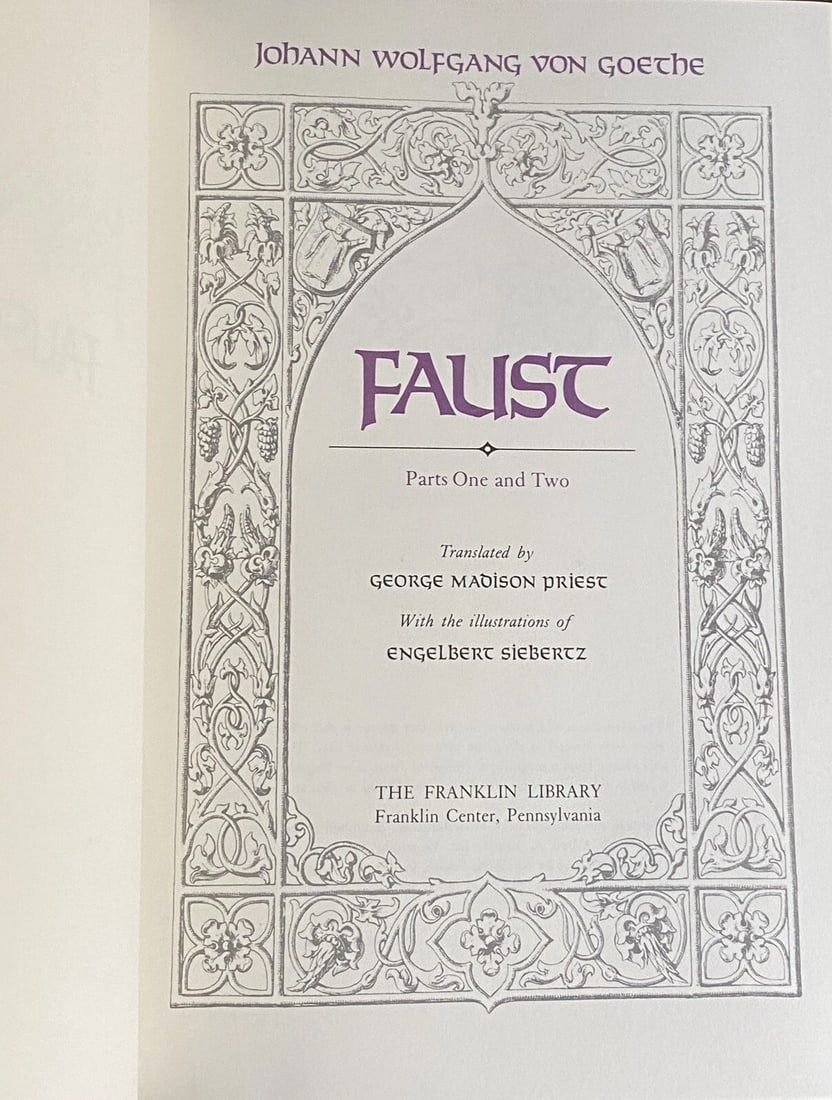 Franklin Library Quarter Leather FAUST Parts 1&2 Goethe 1981 Illustrated Fine - 2