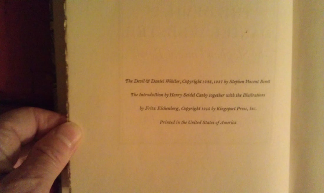 THE DEVIL & DANIEL WEBSTER 1945 SPECIAL LIMITED ED.RagPaper KINGSPORT PR. RARE! - 3