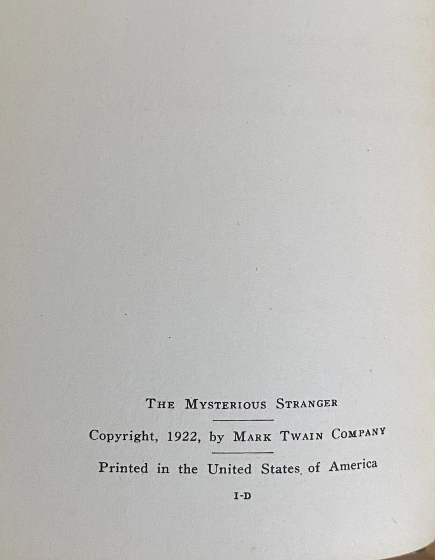 1922 COMPLETE WORKS OF MARK TWAIN VOL.VIII The Mysterious Stranger HC Very Good - 3