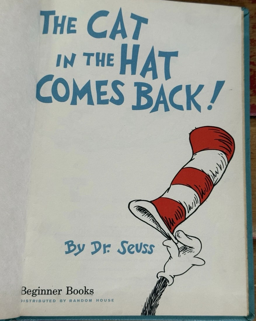 Dr Seuss The Cat in the Hat Comes Back First Edition 1958 HCVery Good Condition - 3