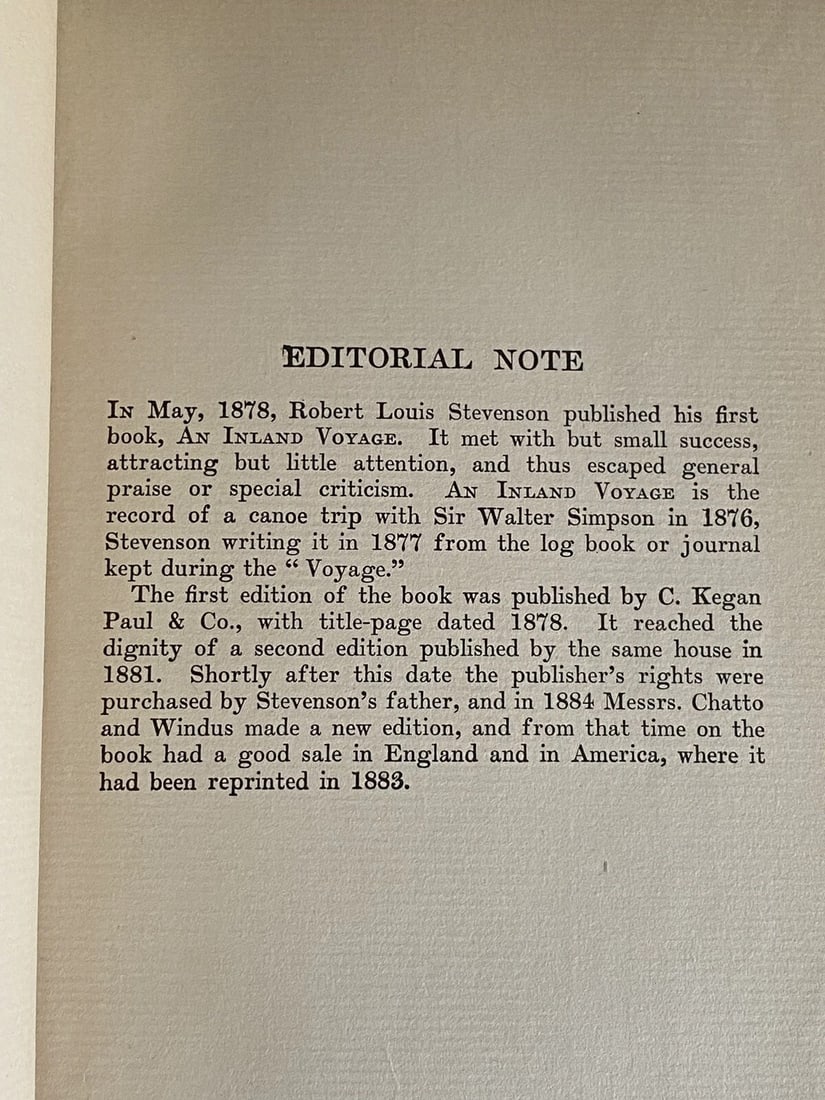 Robert L. Stevenson Inland Voyage Vol. V LimitedEd. of 1,000 Brainard 1906 HC - 10