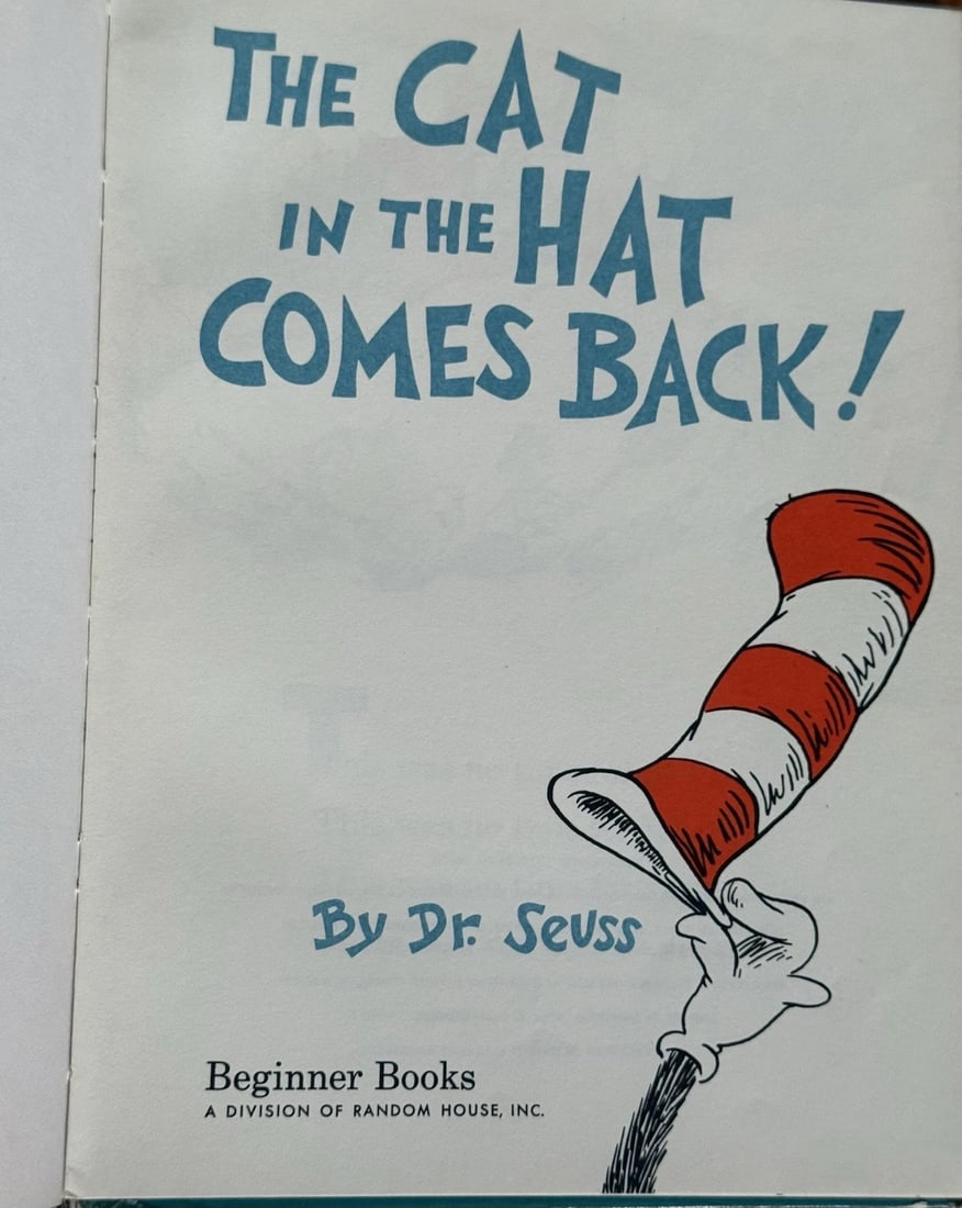 Dr. Seuss The Cat In The Hat Comes Back 1958 1st Educational Edition B-2 - 2