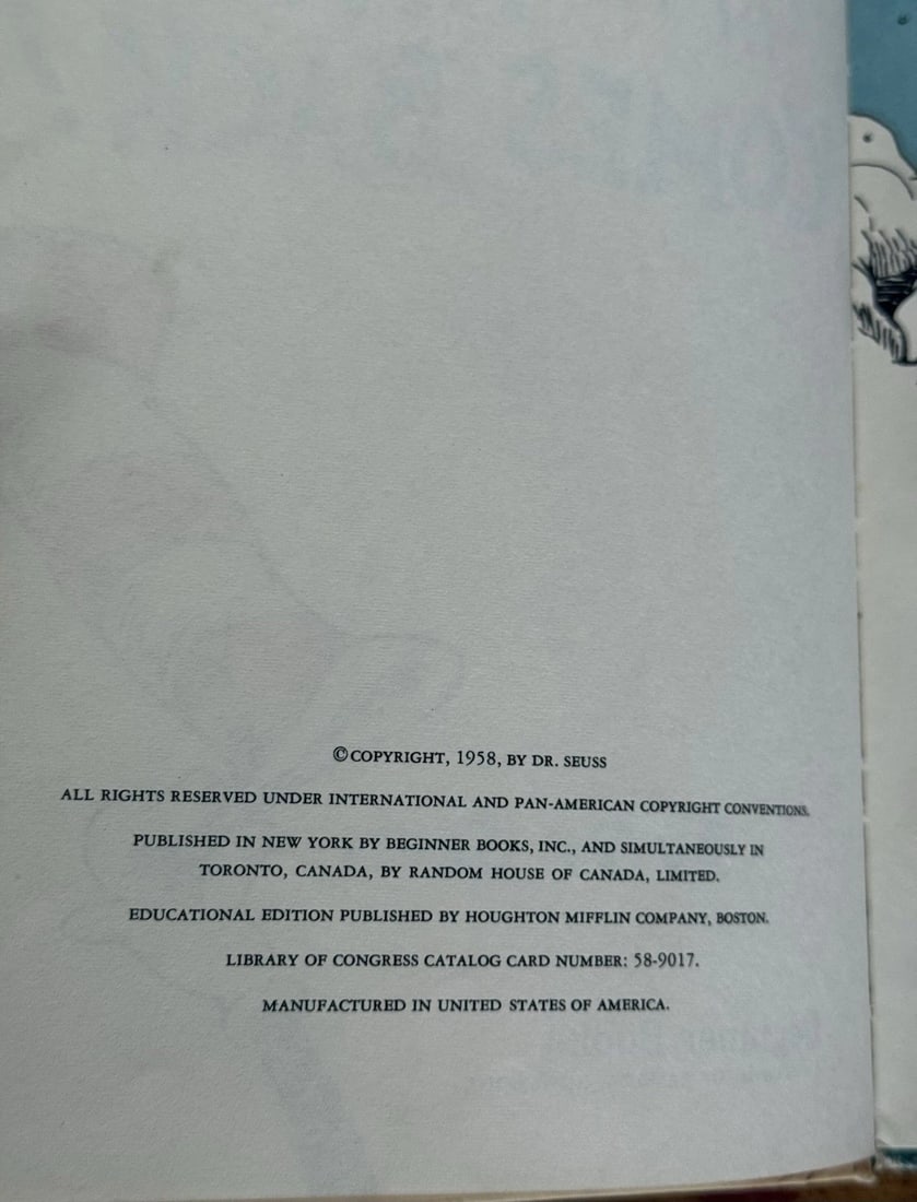 Dr. Seuss The Cat In The Hat Comes Back 1958 1st Educational Edition B-2 - 3