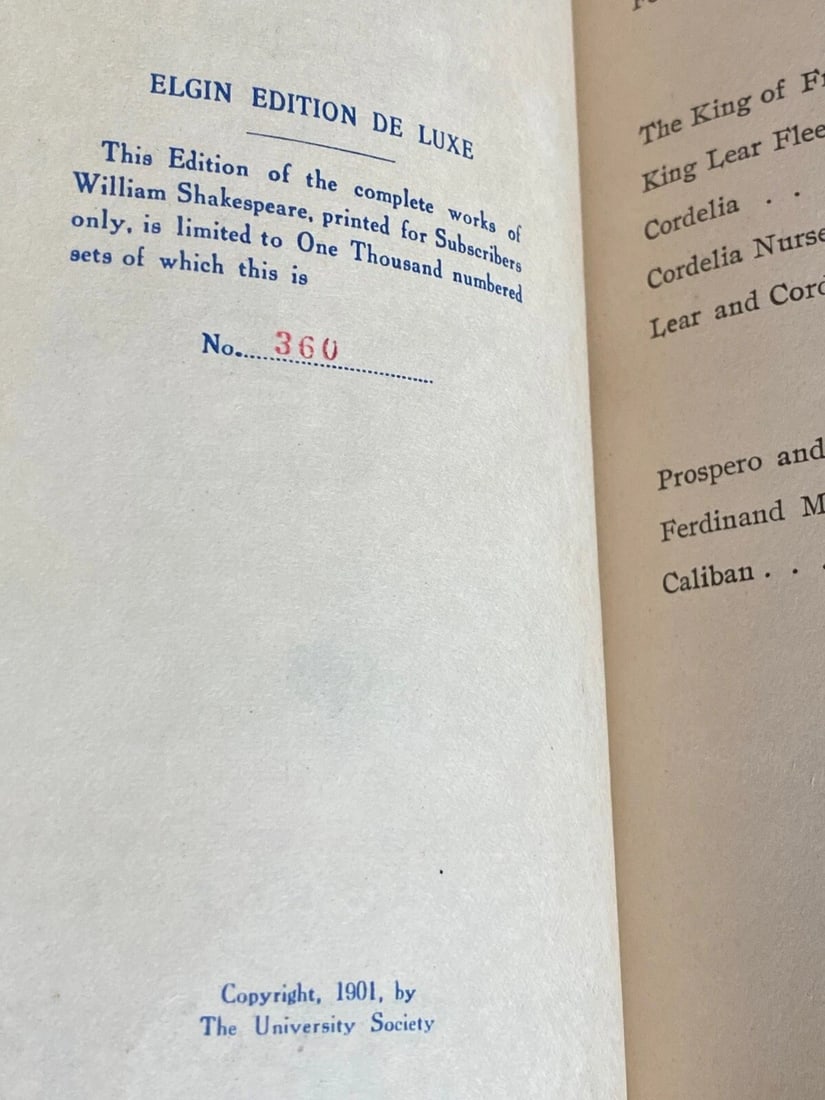 Shakespeare’s Works Elgin Ed. Deluxe Vol.XIV King Lear, The Tempest 1901 Morris - 15