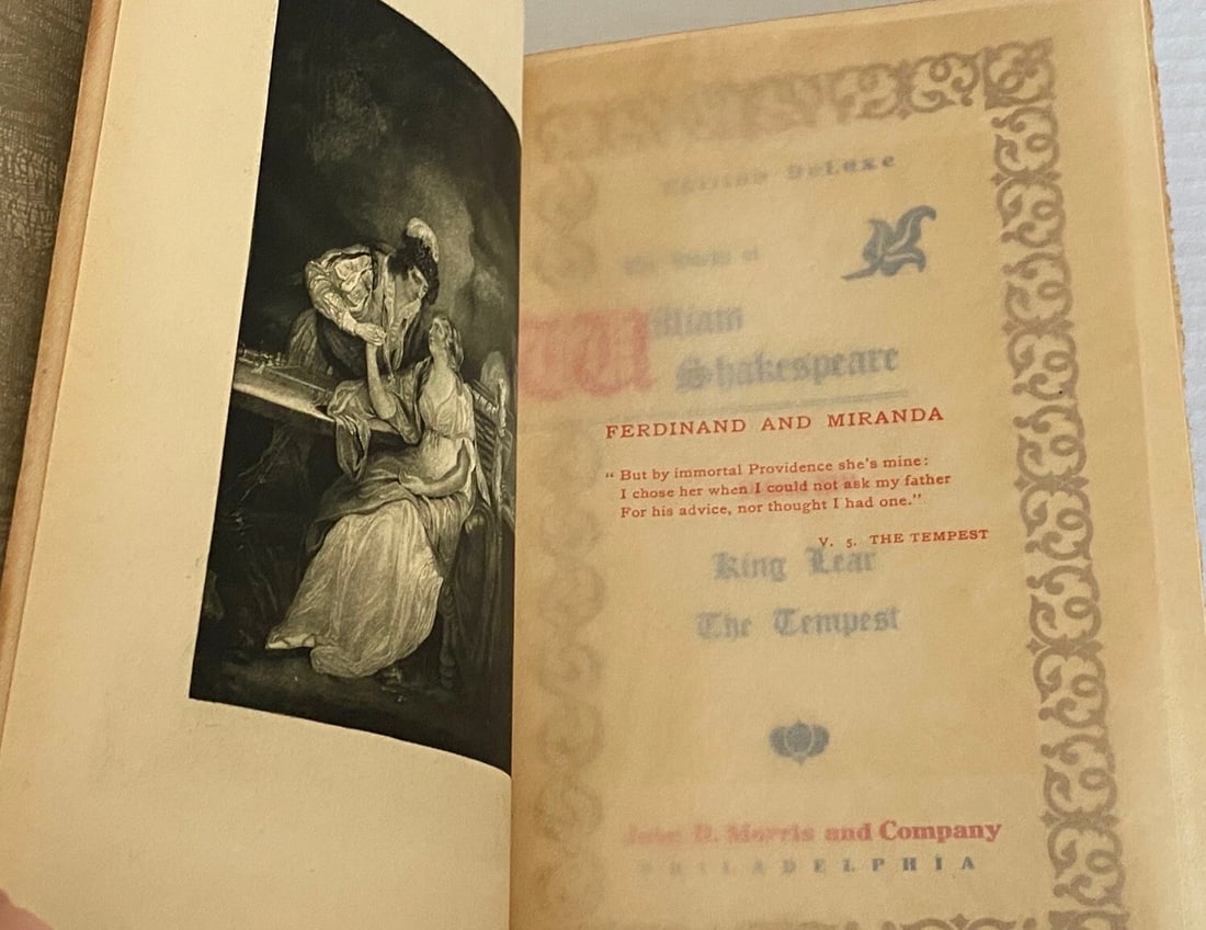 Shakespeare’s Works Elgin Ed. Deluxe Vol.XIV King Lear, The Tempest 1901 Morris - 4