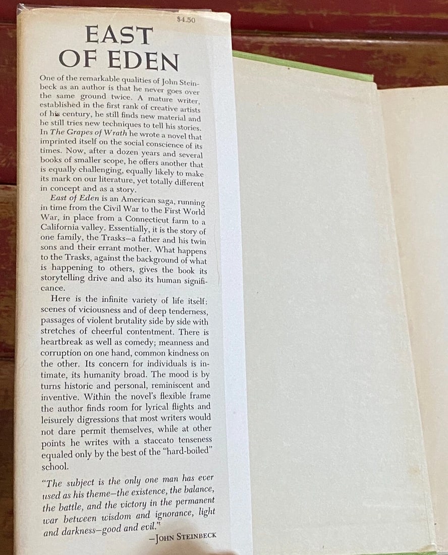 EAST OF EDEN John Steinbeck 1ST ED. 2nd PRE Publication Print HC/DJ Viking 1952 - 10
