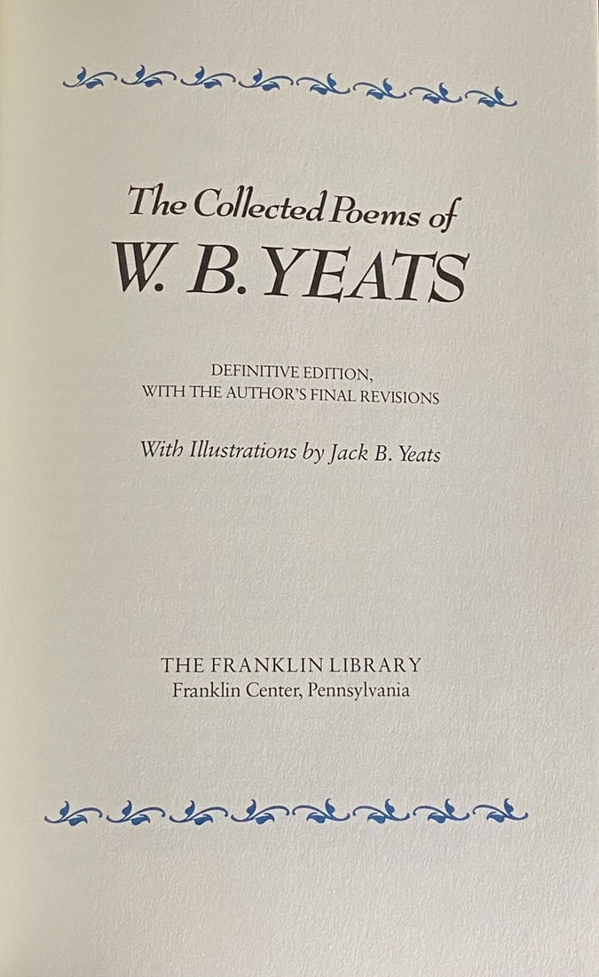 Franklin Library The Collected Poems of W. B. Yeats Leatherbound Illustrated - 2
