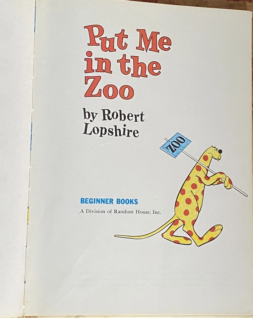 PUT ME IN THE ZOO Robert Lopshire 1960 1st Book Club Edition Early Print VGood - 2