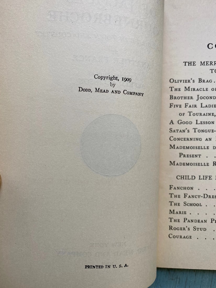 The Merrie Tales Of Jacques Tourne Broche Anatole France Blue Leather 1923 Dodd - 3