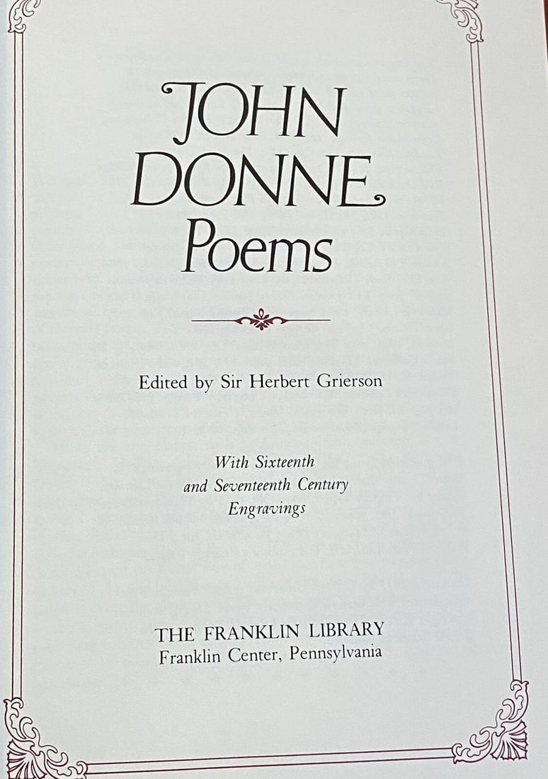 John Donne POEMS 1952Franklin Library 1st Edition 1st Printing Like New Leather - 2