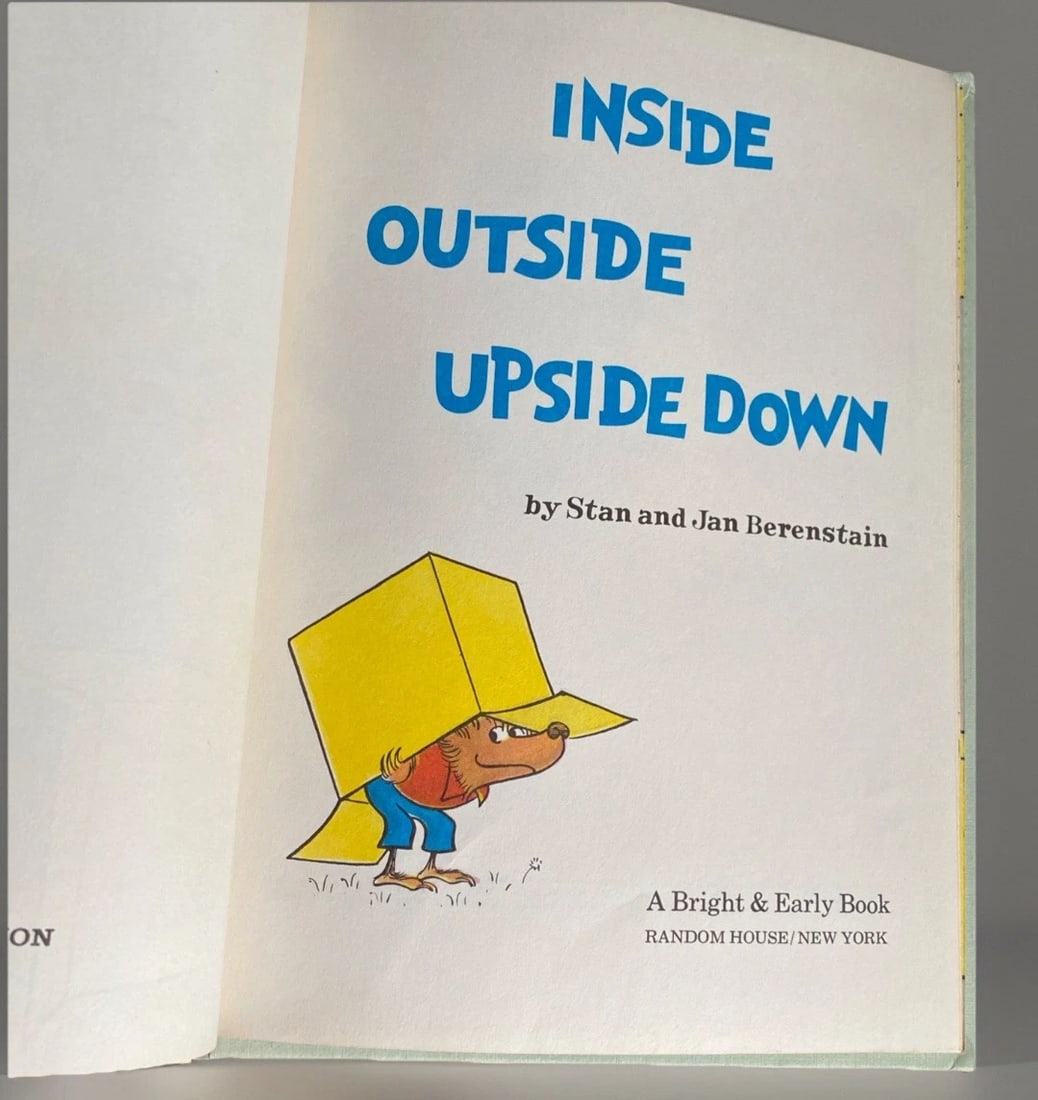 Inside Outside Upside Down Stan Jan Berenstain 1968 Bright Early Hardcover Good - 2