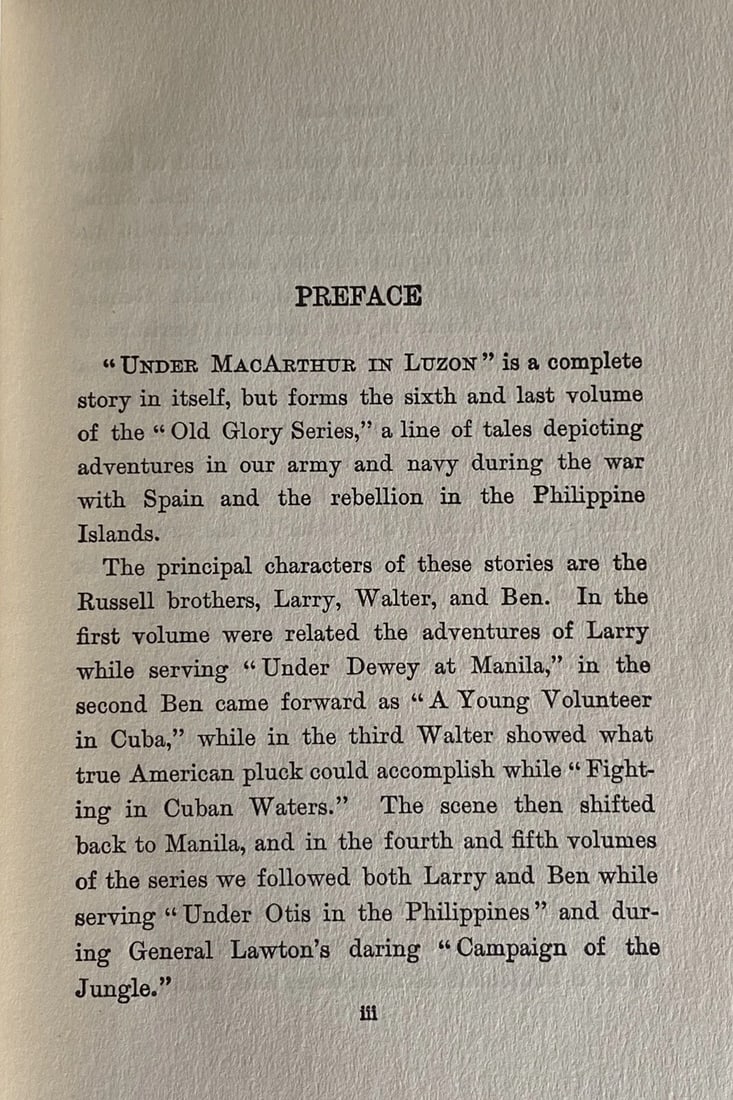 Under MacArthur In Luzon Edward Stratemeyer Old Glory Series HC 1901 Very Good! - 13