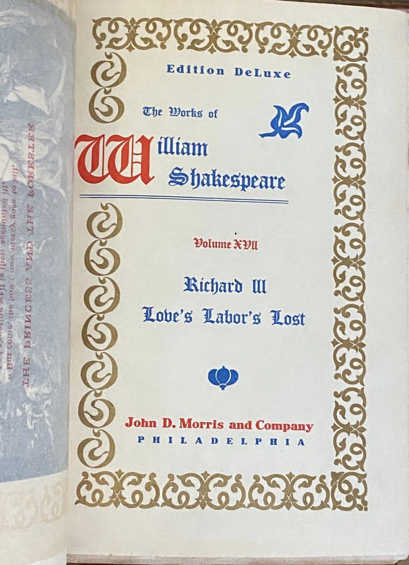 Shakespeare’s Works Elgin Ed. Deluxe Vol. XVII #360 Richard III, Love’s Labours - 2