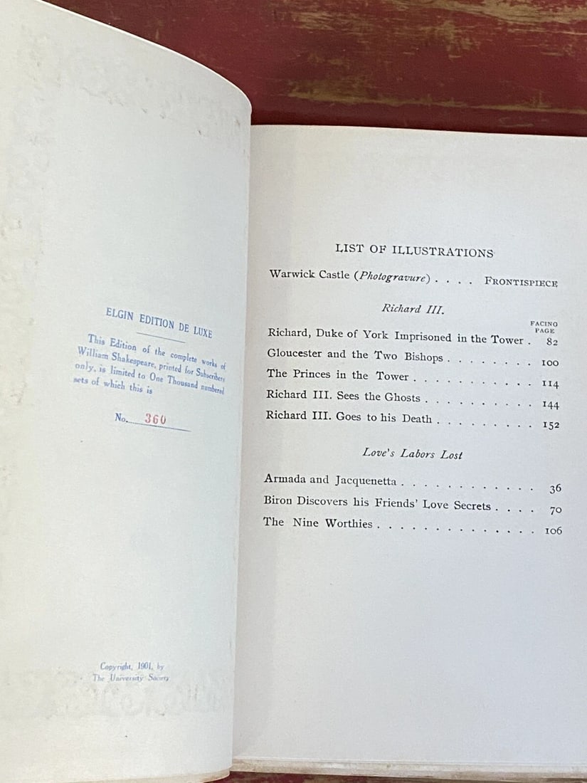 Shakespeare’s Works Elgin Ed. Deluxe Vol. XVII #360 Richard III, Love’s Labours - 4