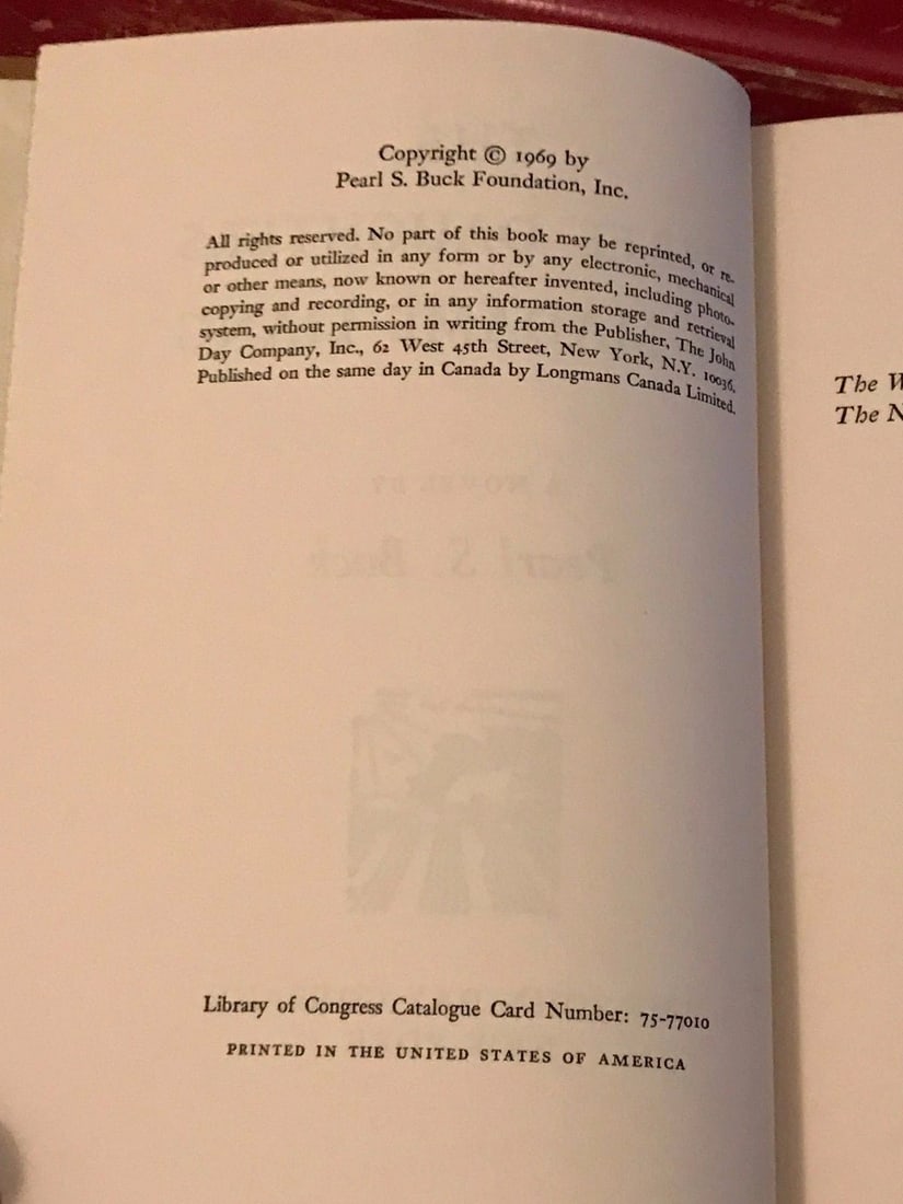 Pearl S Buck VTG BOOK 3 Daughters of Madame Liang 1969 NY: John Day HC 1st Ed. - 4